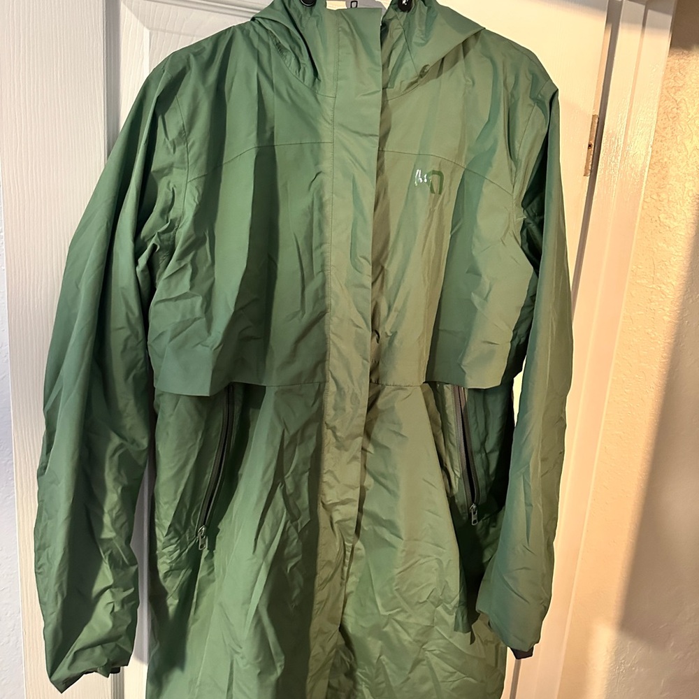 Green Kari Traa rain jacket trench coat XL